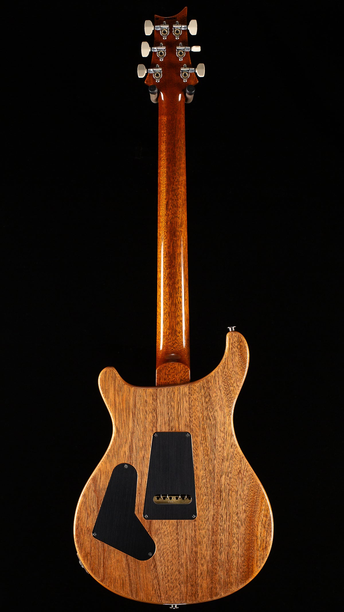 PRS Custom 24 Black Rainbow Holoflake Top Natural Back (030)