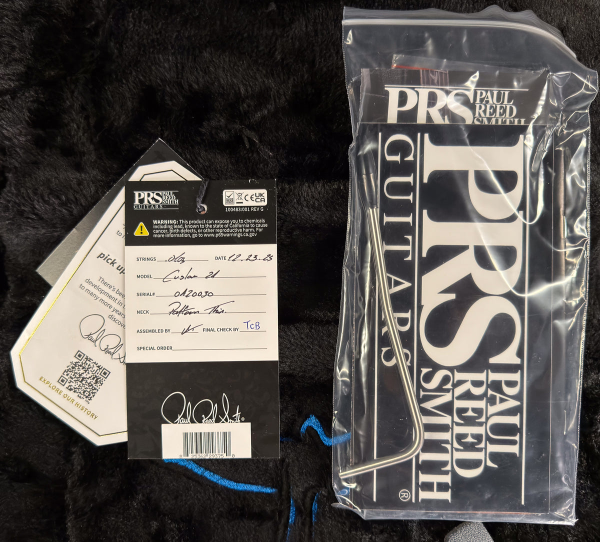 PRS Custom 24 Black Rainbow Holoflake Top Natural Back (030)