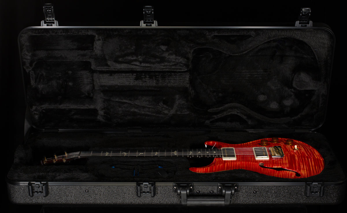PRS DGT Semi-Hollow Custom Color Blood Orange/Smokeburst Back 10 top (346)
