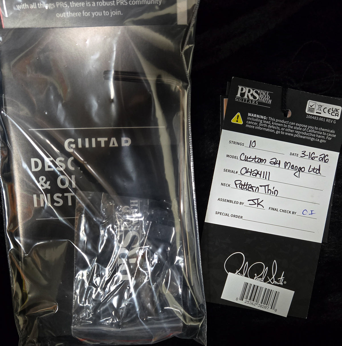 PRS Custom 24 Violet Mango/Ziricote Violet (111)