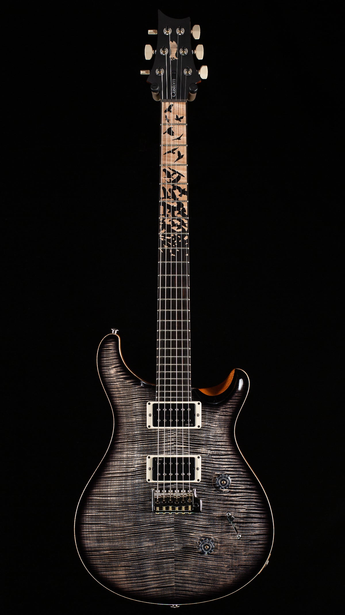 PRS Limited Edition Custom 24 "Birds of a Feather" Charcoal Microburst Artist top (880)