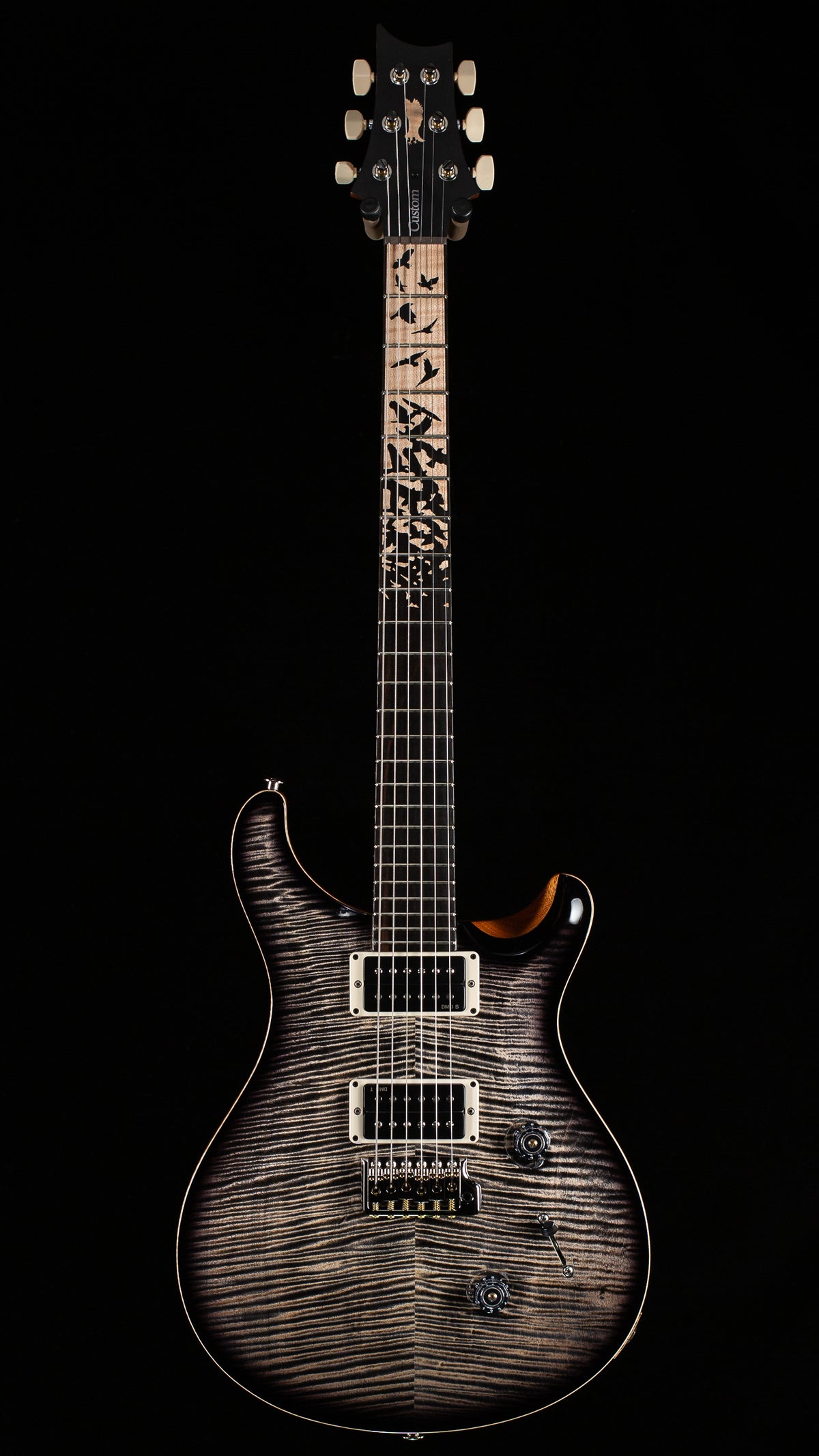 PRS Limited Edition Custom 24 "Birds of a Feather" Charcoal Microburst Artist top (054)