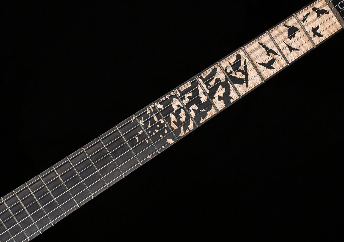PRS Limited Edition Custom 24 "Birds of a Feather" Charcoal Microburst Artist top (054)