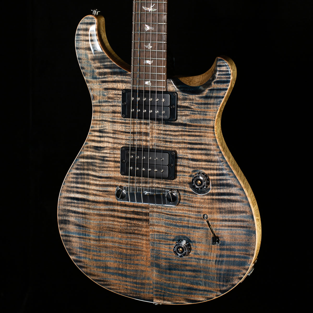 PRS Limited Edition Wood Library Custom 24 Stoptail 10 Top Charcoal (584)