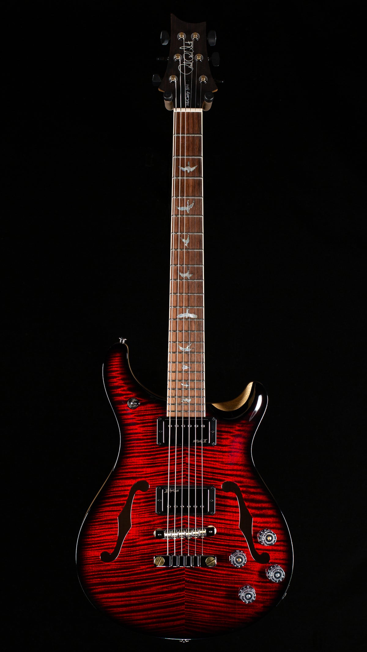 PRS Wood Library Willcutt Exclusive McCarty 594 Hollowbody II Fire Red Smokeburst 10 Top (636)