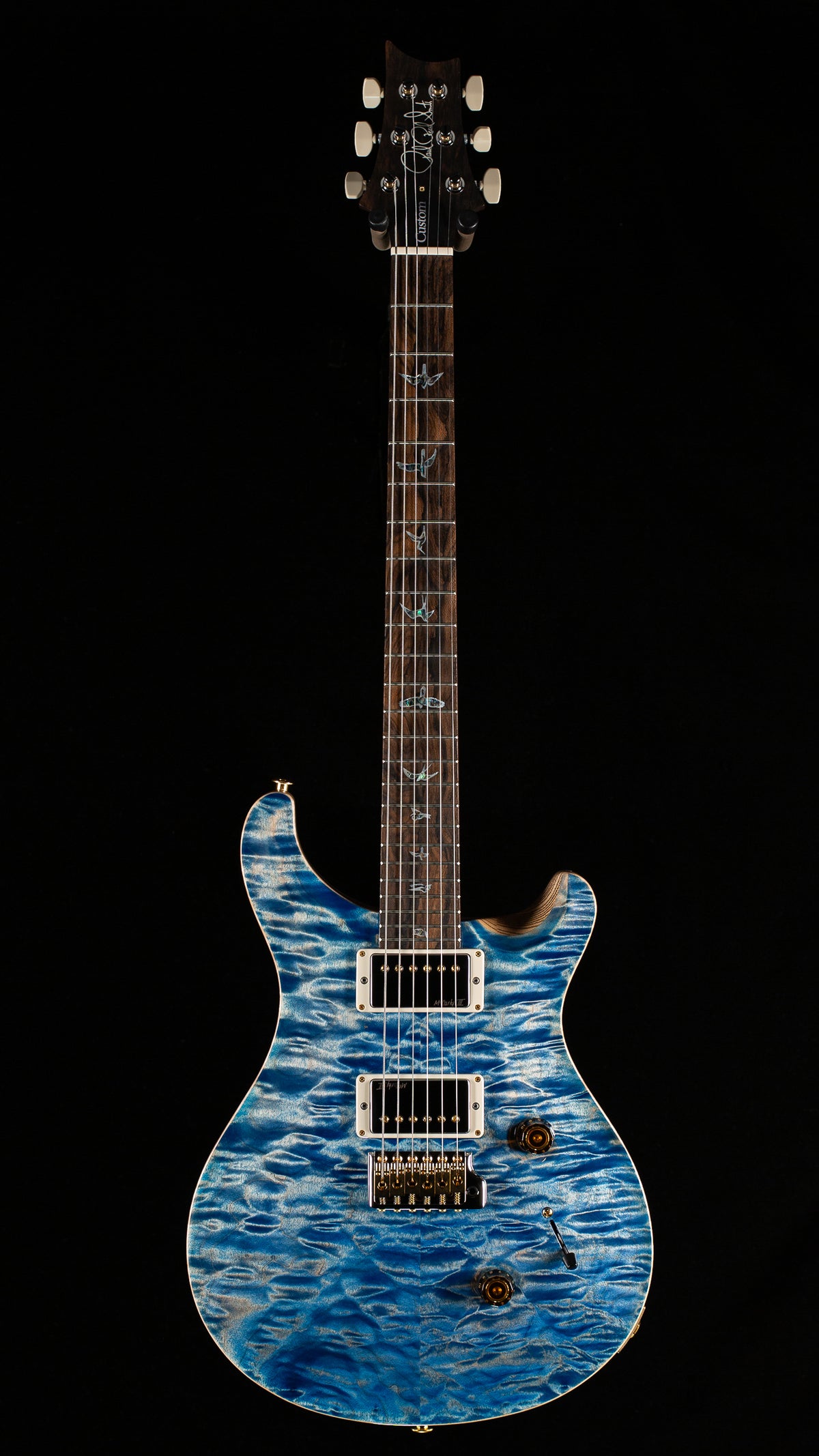 PRS Wood Library Willcutt Exclusive Custom 24 Swamp Ash/Quilt Maple Faded Blue Jean 10 Top (744)