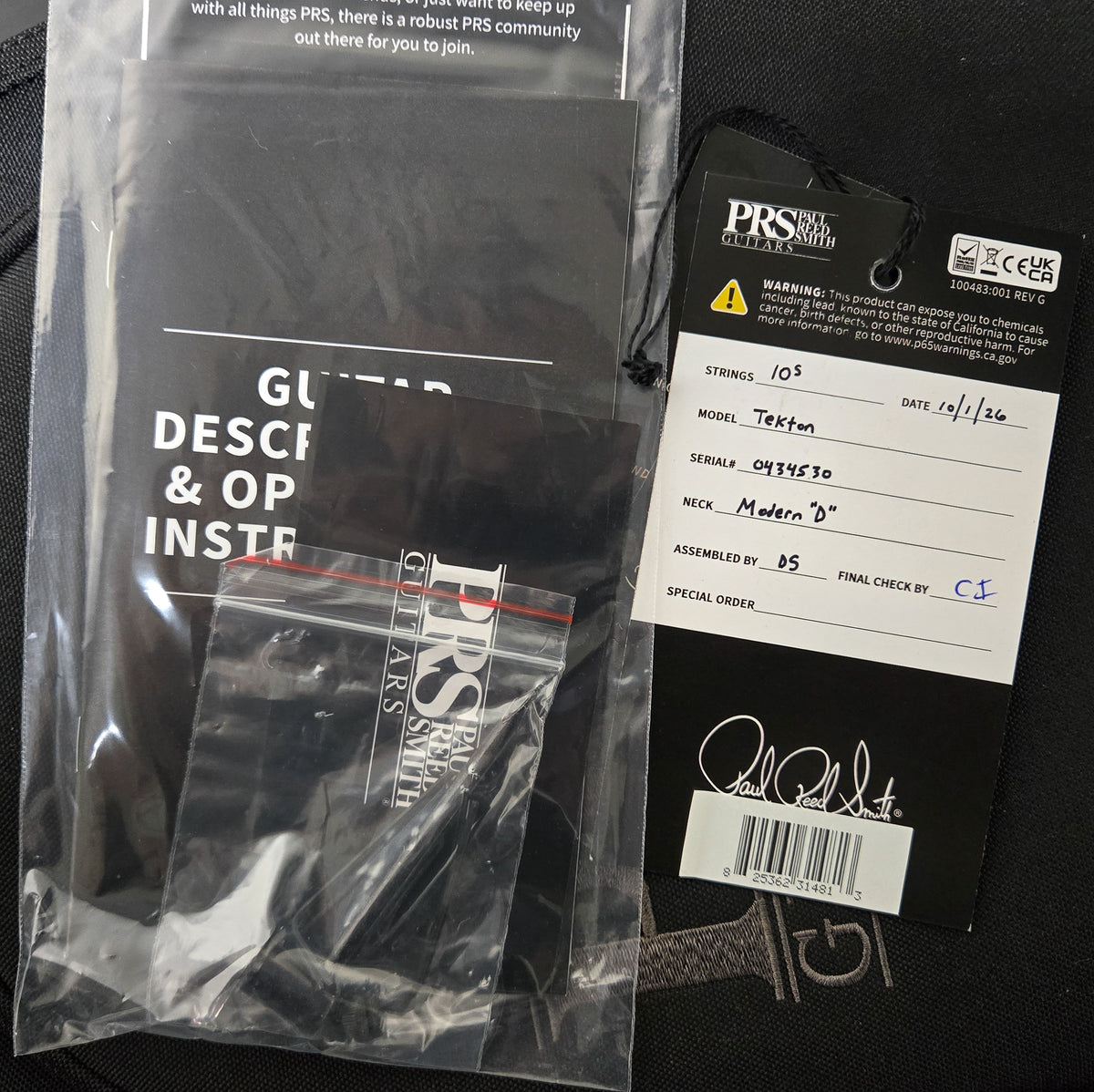 PRS Tekton Flame Mango top Black Tourmaline (530)