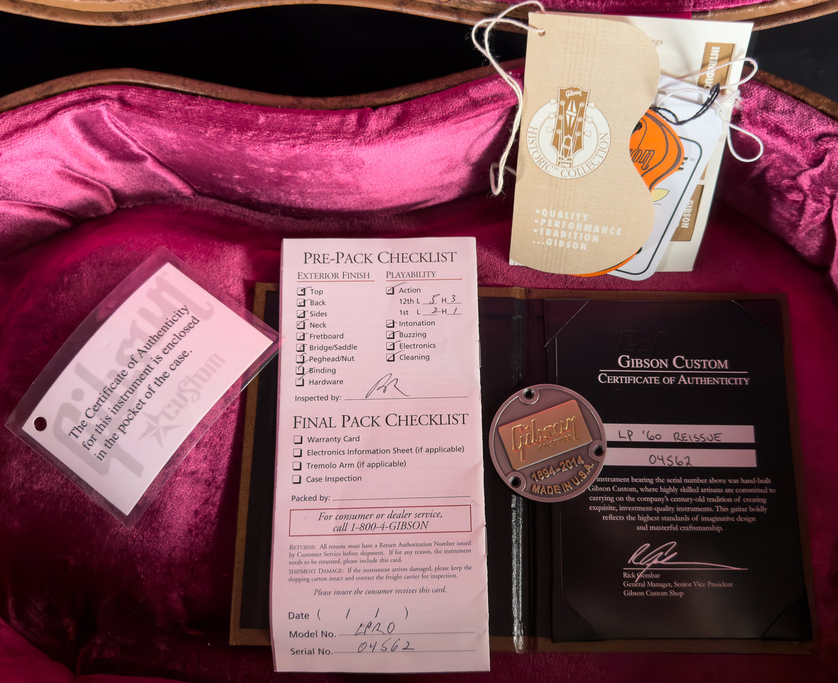 2014 Gibson Custom Shop 1960 Les Paul Standard Desert Burst