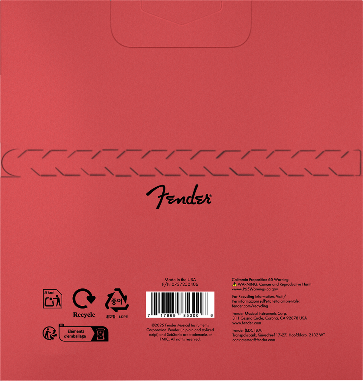 Fender SubSonic 7250M Bass Strings, Nickel-Plated Steel, Long Scale, Gauges .045-.105