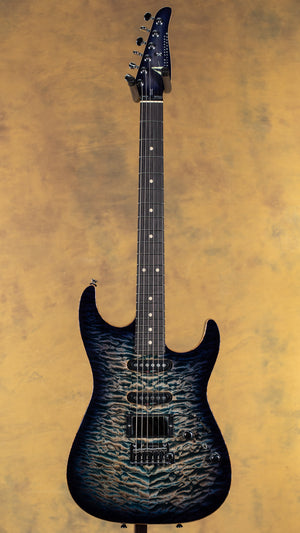 2023 Tom Anderson Guitarworks Drop Top Natural Arctic Blue Burst with Binding