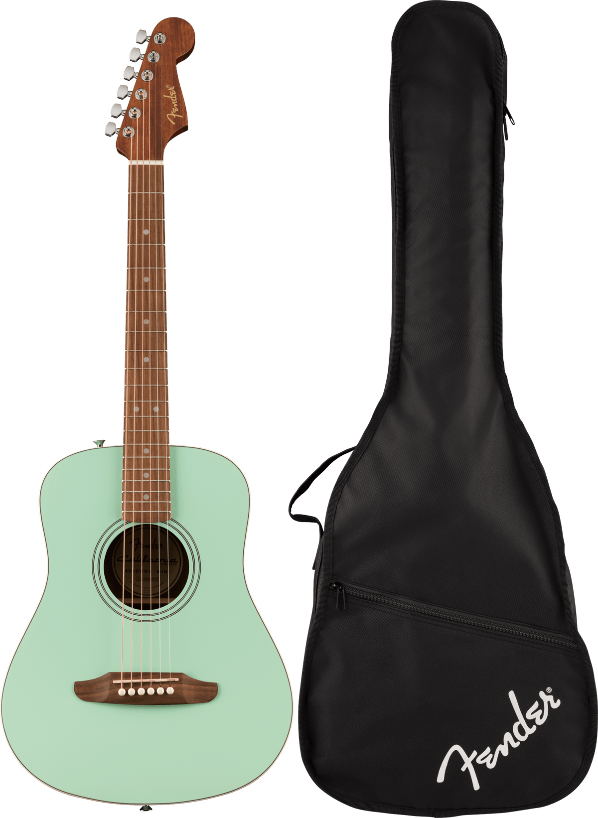 Fender California Standard Redondo Mini with Bag, Spruce Top, Surf Green (870)