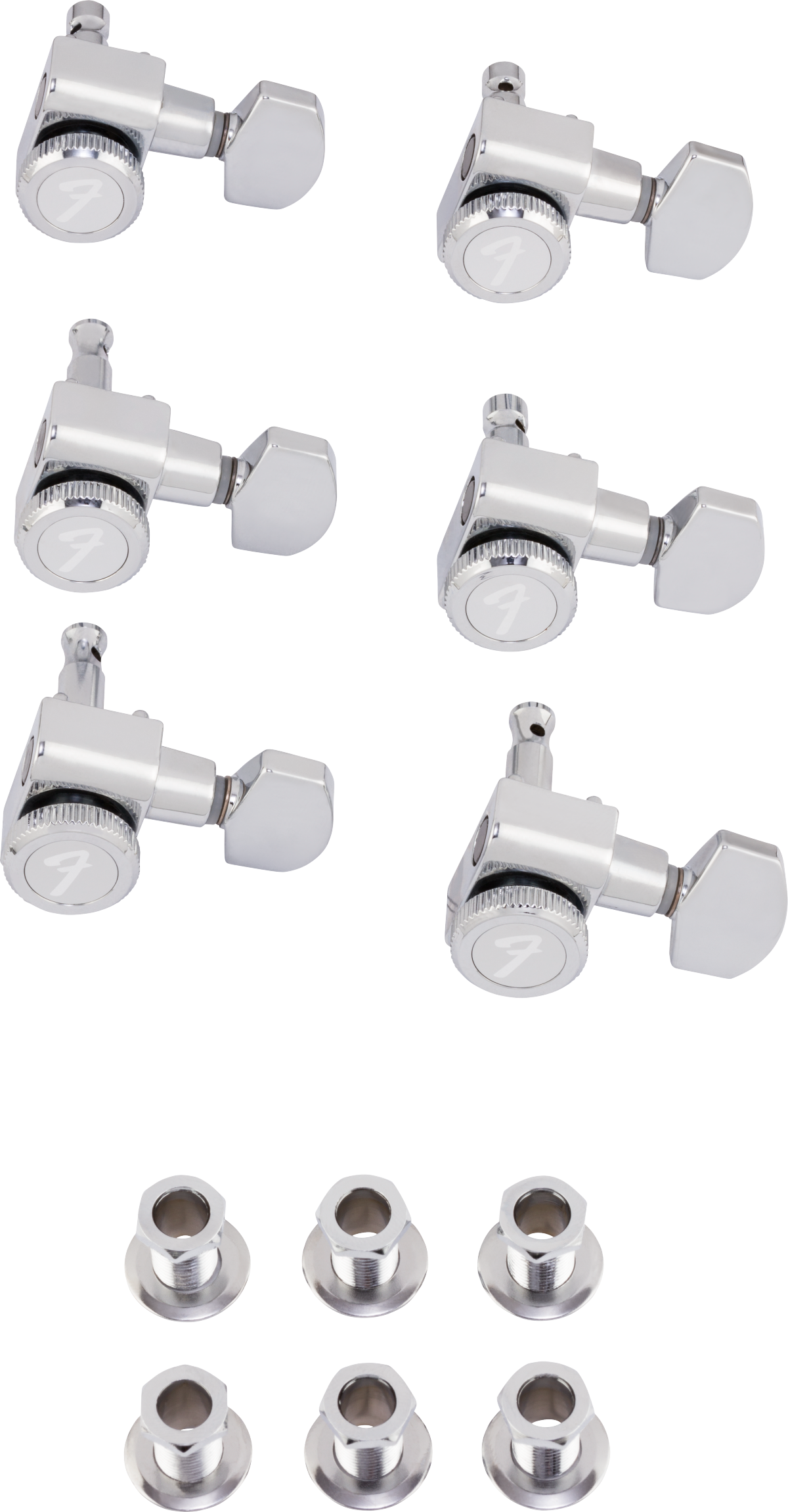 Fender Locking Strat®/Tele® Staggered Tuning Machines, Polished Chrome (6)
