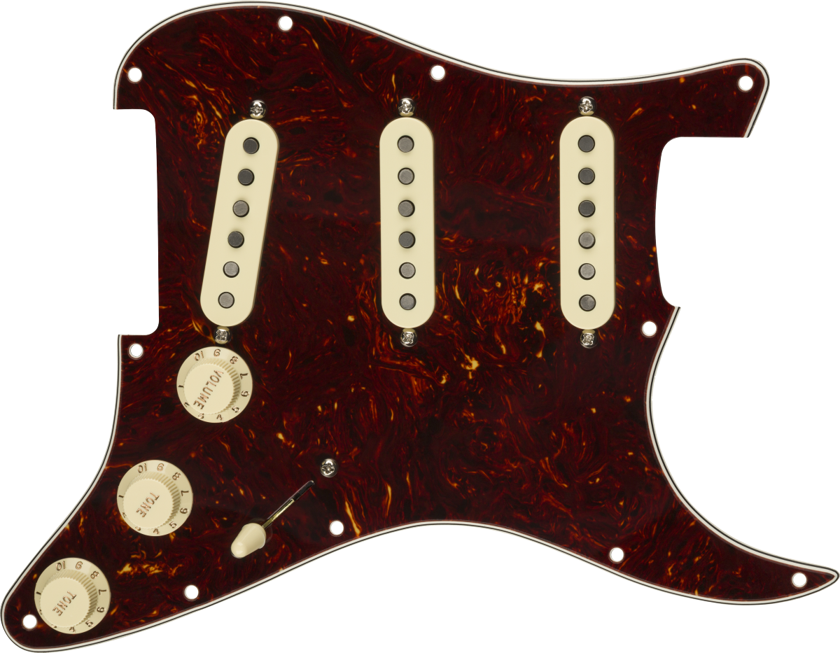 Fender Pre-Wired Strat Pickguard, Fat 50s SSS, 11 Hole PG