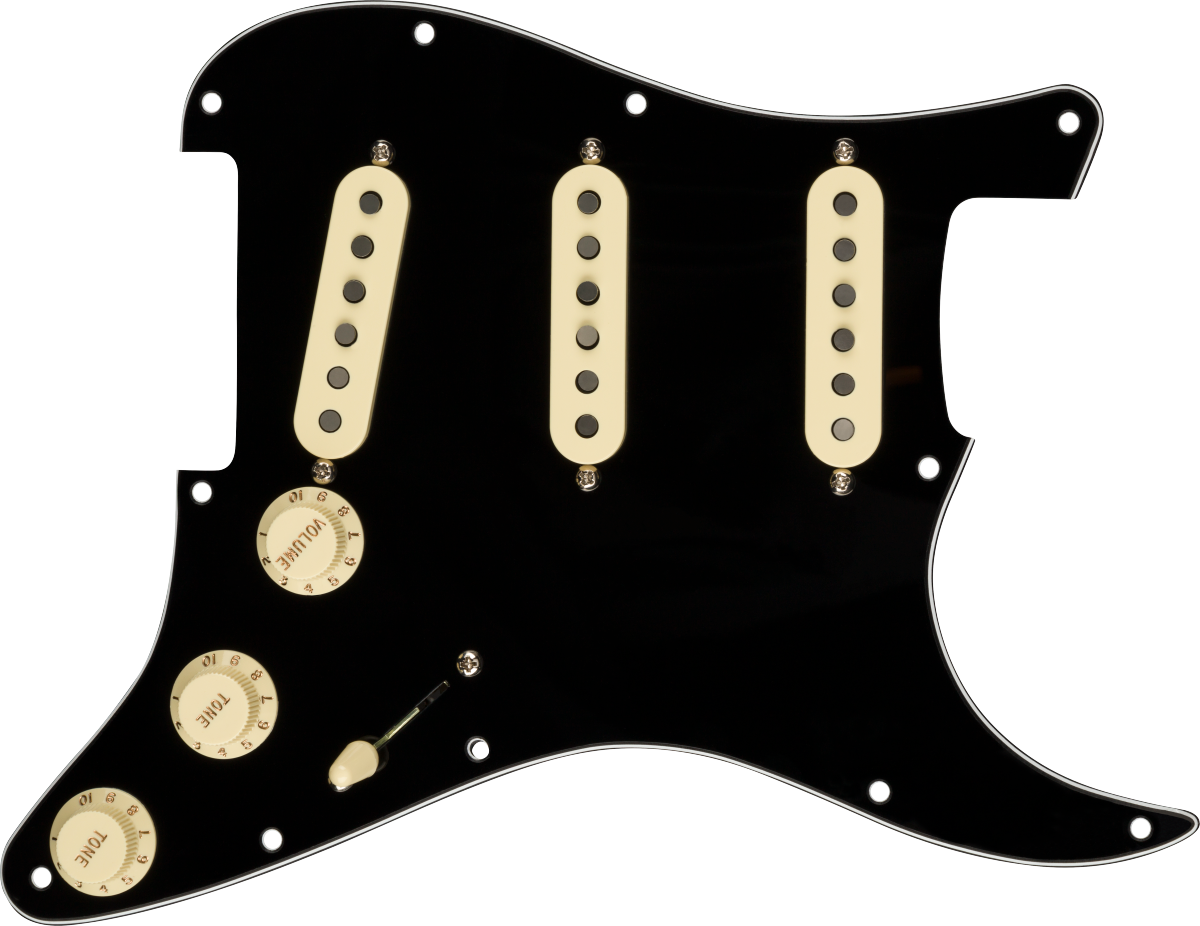 Fender Pre-Wired Strat Pickguard, Fat 50s SSS, 11 Hole PG