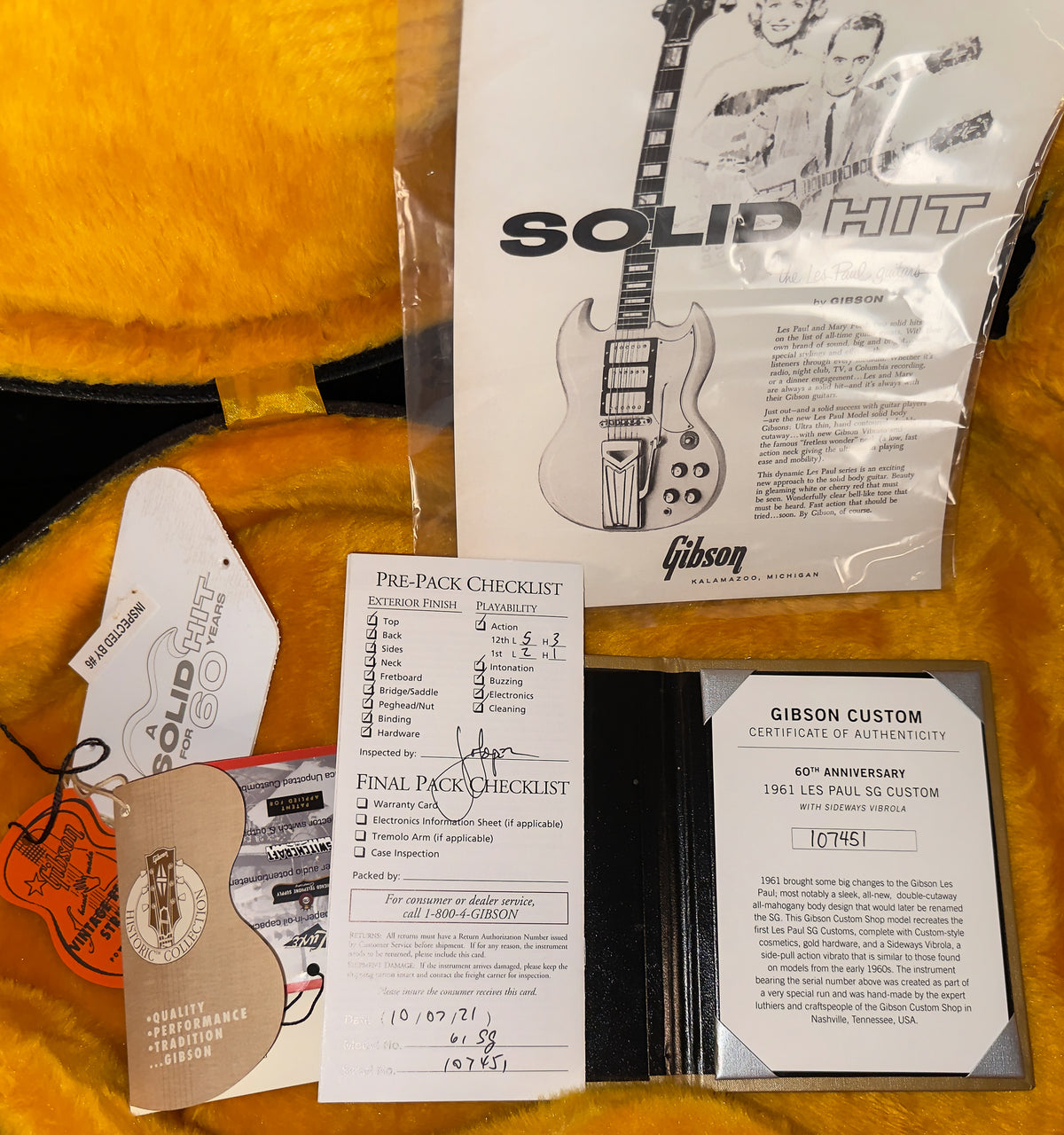 2021 Gibson 60th Anniversary 1961 SG Les Paul Custom VOS Polaris White