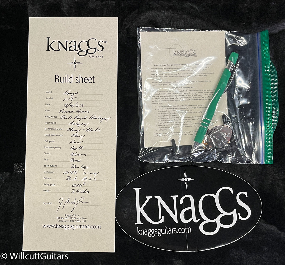 Knaggs Influence Honga Forest Green w/T1 Quilt top (115)