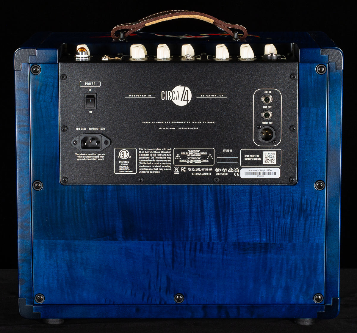 Taylor 2025 Custom #41 Koi C17e Acoustic-electric Guitar &amp; Circa 74 Koi Amp Bundle, Living Jewel Blue (074)