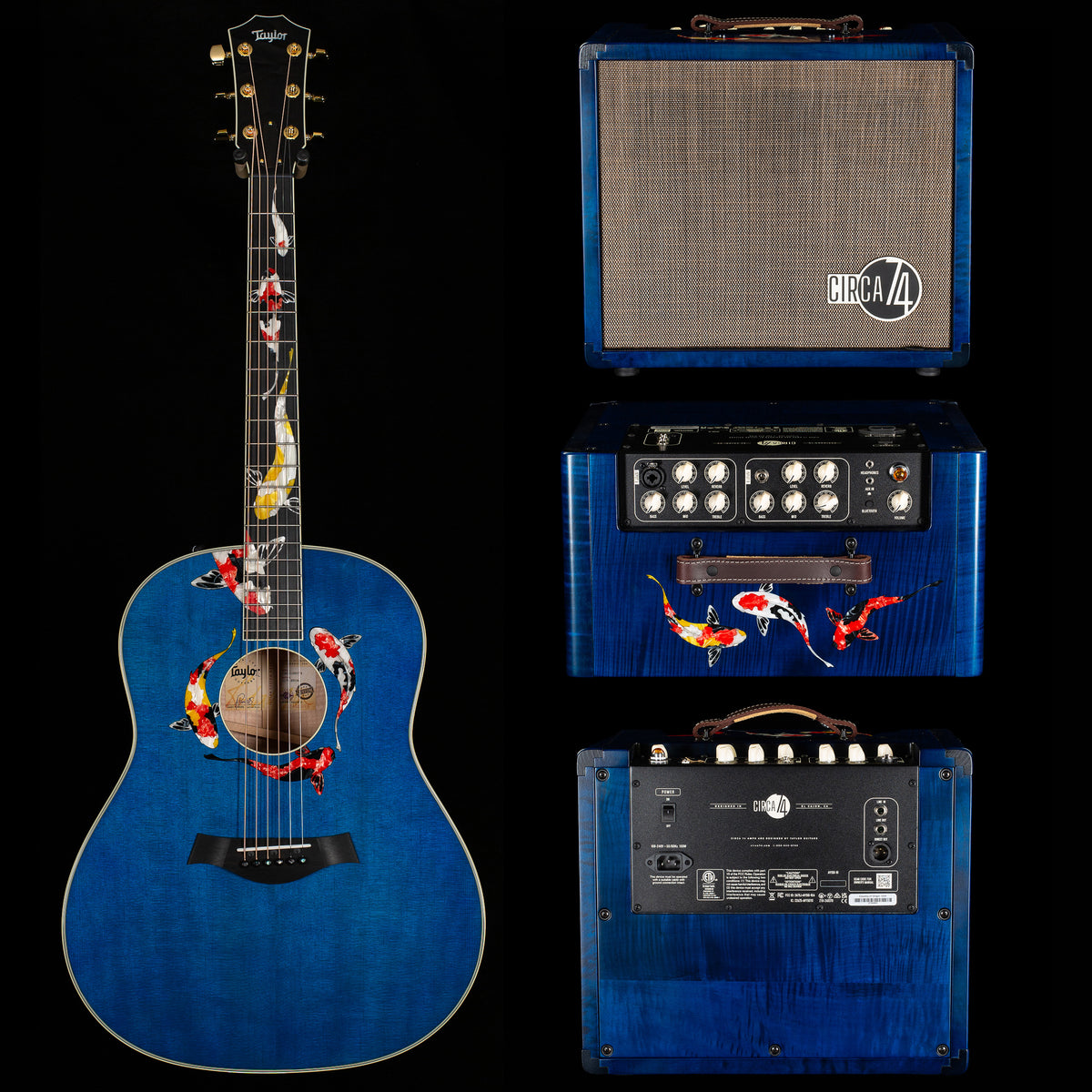 Taylor 2025 Custom #41 Koi C17e Acoustic-electric Guitar &amp; Circa 74 Koi Amp Bundle, Living Jewel Blue (074)