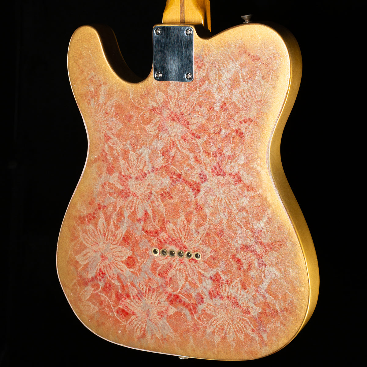 Underwood Guitars T Style Gold Red Flower