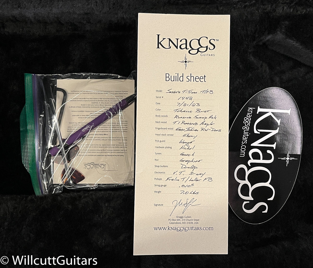 Knaggs Chesapeake Severn T/FB Roasted Ash, Roasted Maple Tobacco Burst (442)