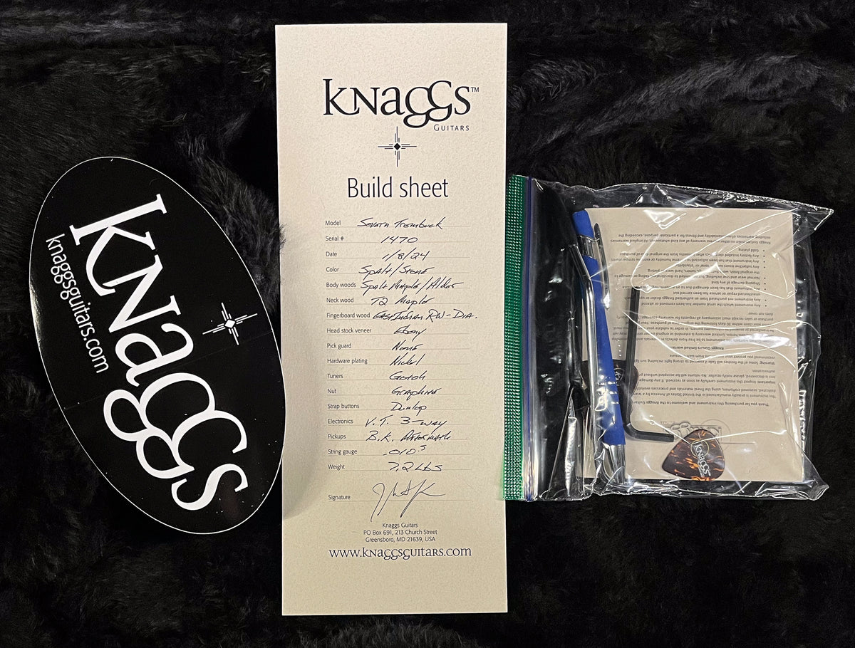 Knaggs Chesapeake Severn Trembuck Spalted Maple Top w/ Stone inlays (470)