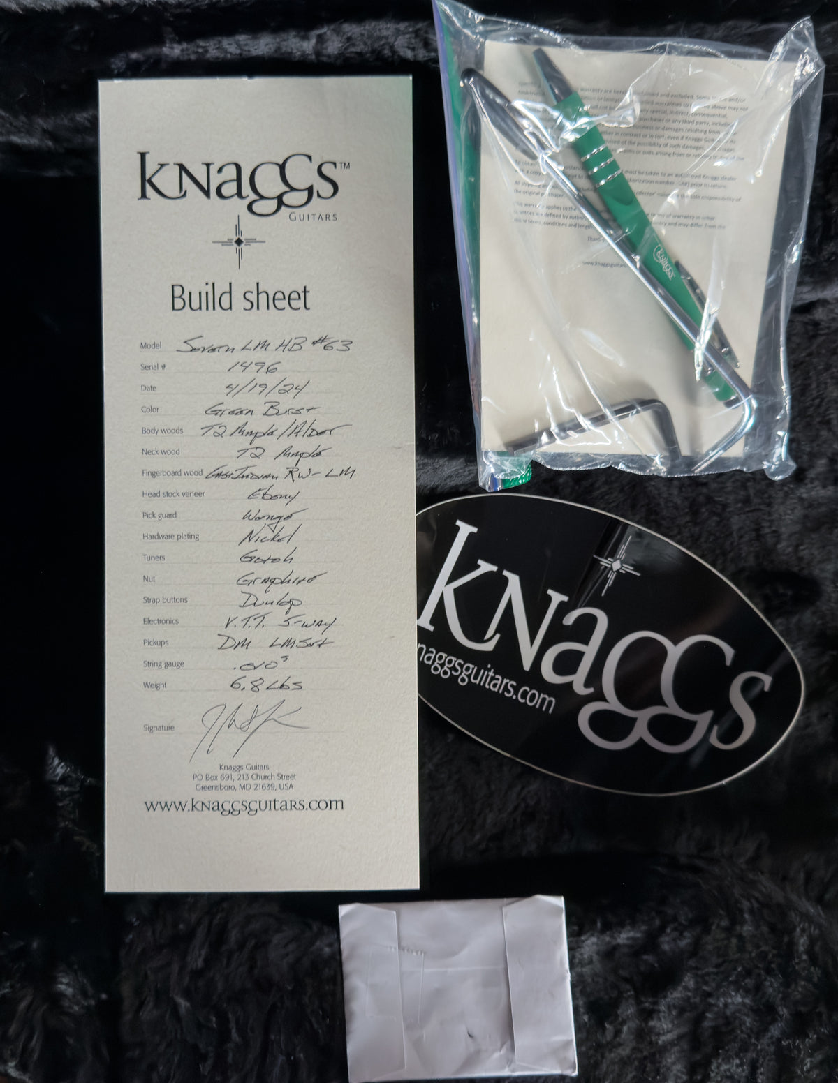 2024 Knaggs Larry Mitchell Severn LM Hollowbody GreenBurst