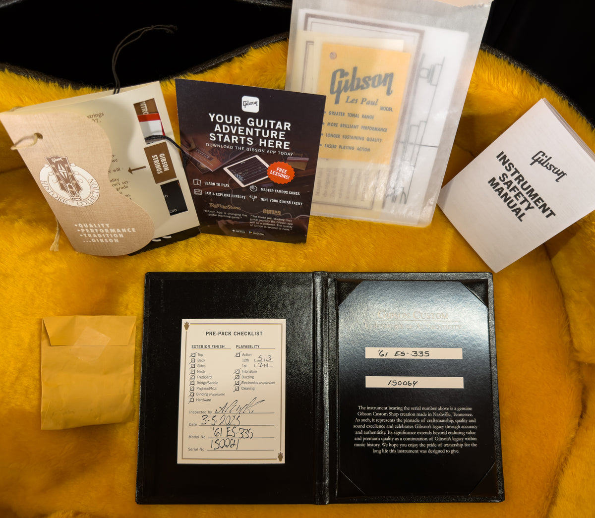 Gibson Custom Shop Dealer Select 1961 ES-335 Silver Ebony w/ Stinger Gloss (064)