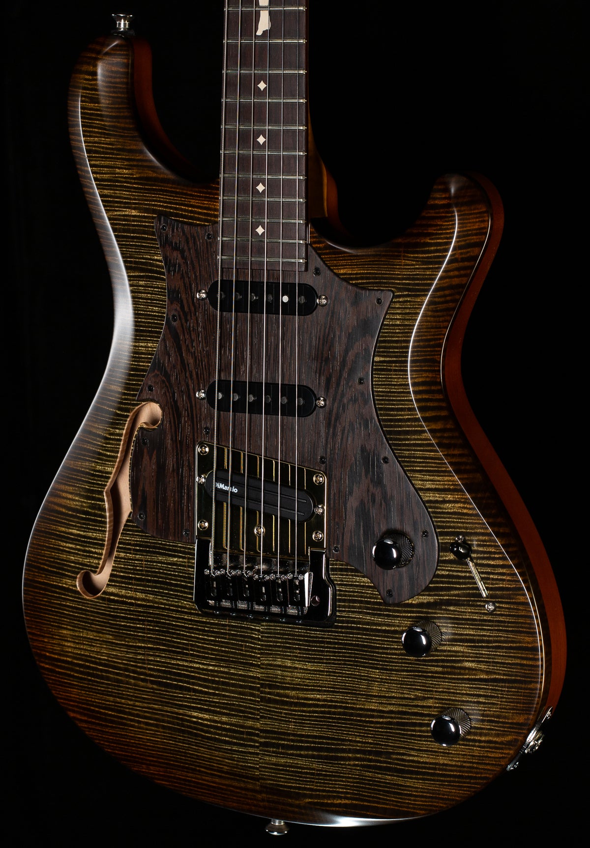 Knaggs Larry Mitchell Severn Trem SSS Hollowbody GreenBurst T1 (555)