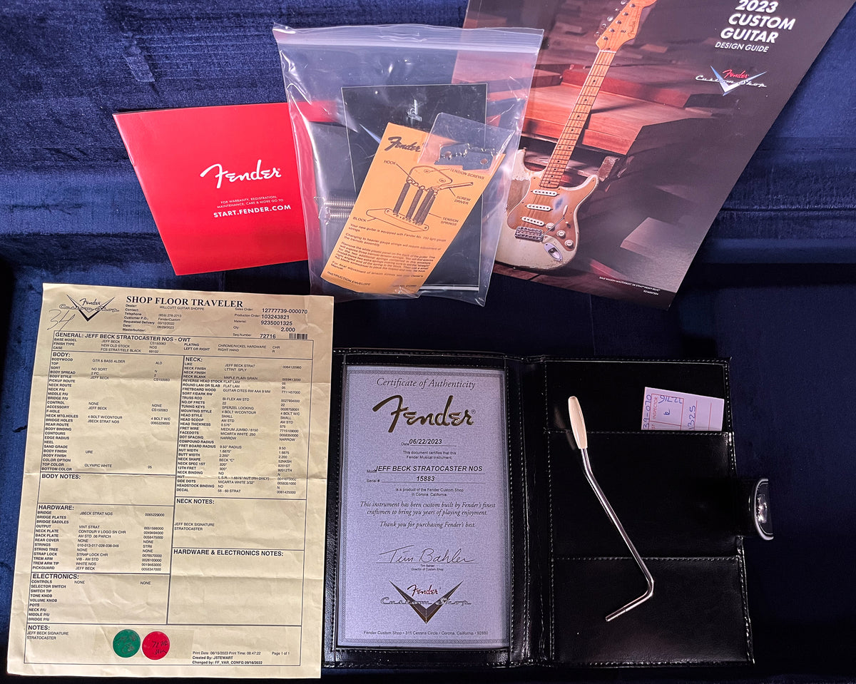 2023 Fender Custom Shop Jeff Beck Signature Stratocaster Rosewood Fingerboard Olympic White