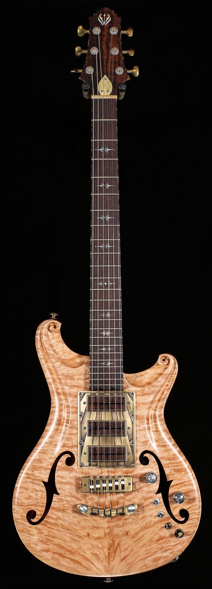 Scott Walker Custom Legacy Santa Cruz Hollowbody Natural Quilt (860)