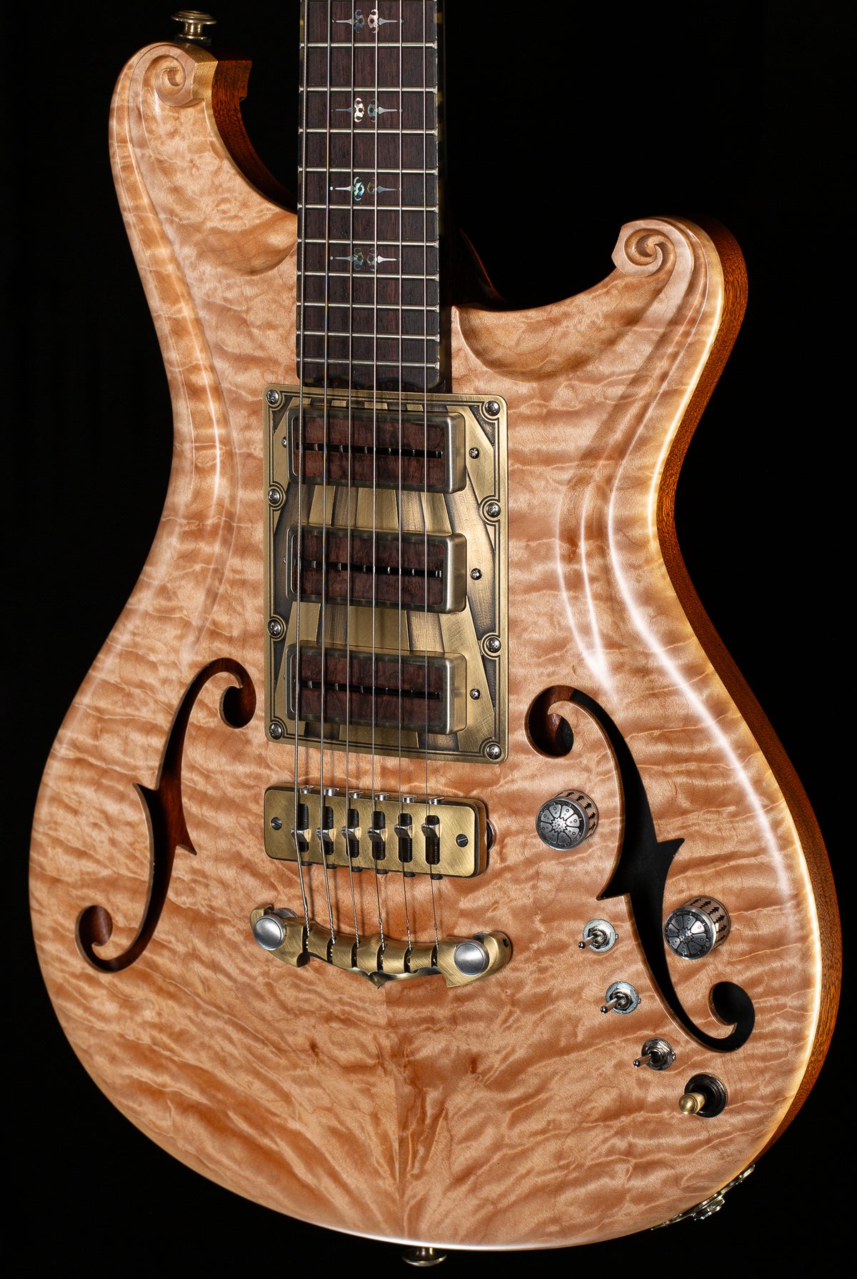 Scott Walker Custom Legacy Santa Cruz Hollowbody Natural Quilt (860)