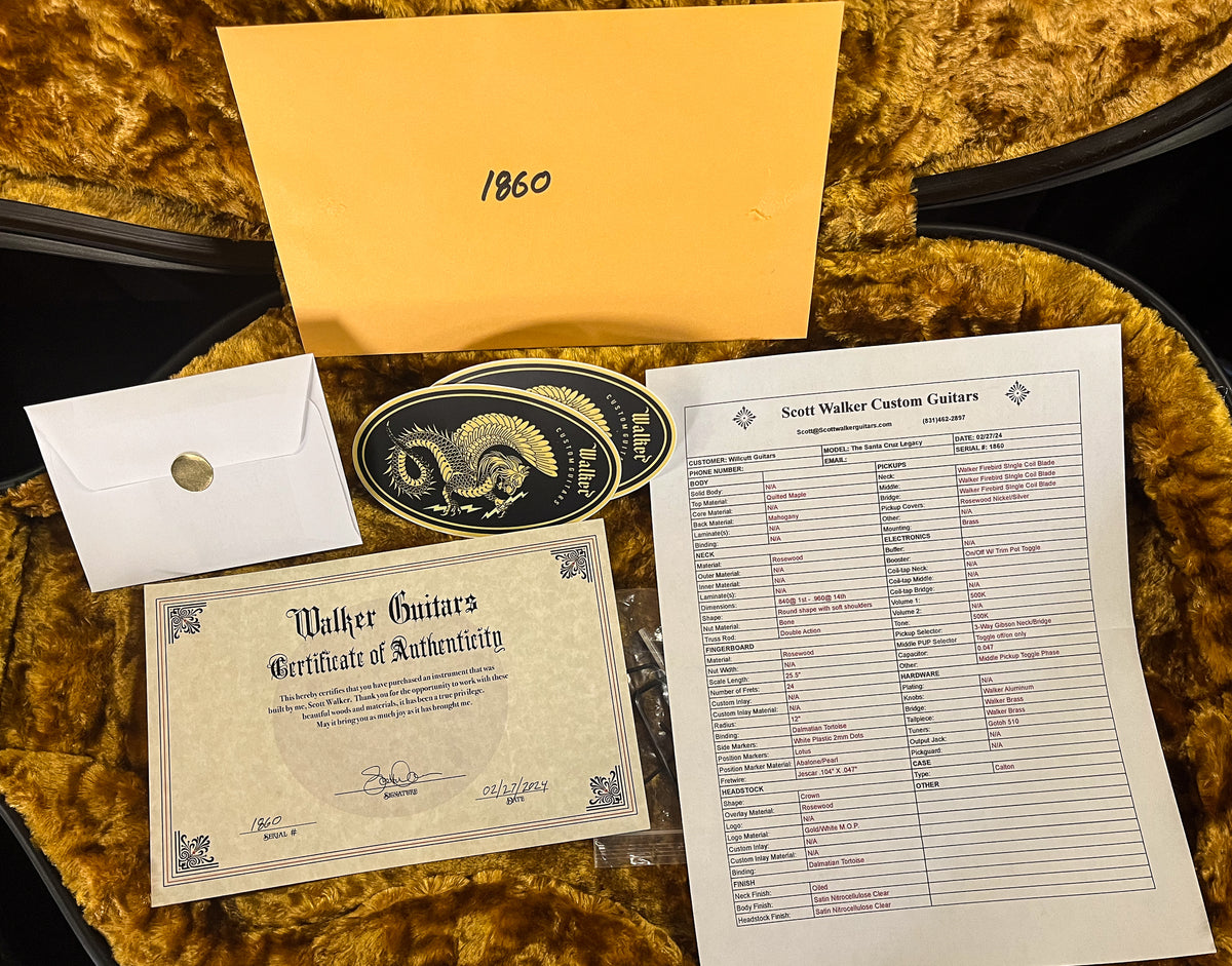 Scott Walker Custom Legacy Santa Cruz Hollowbody Natural Quilt (860)