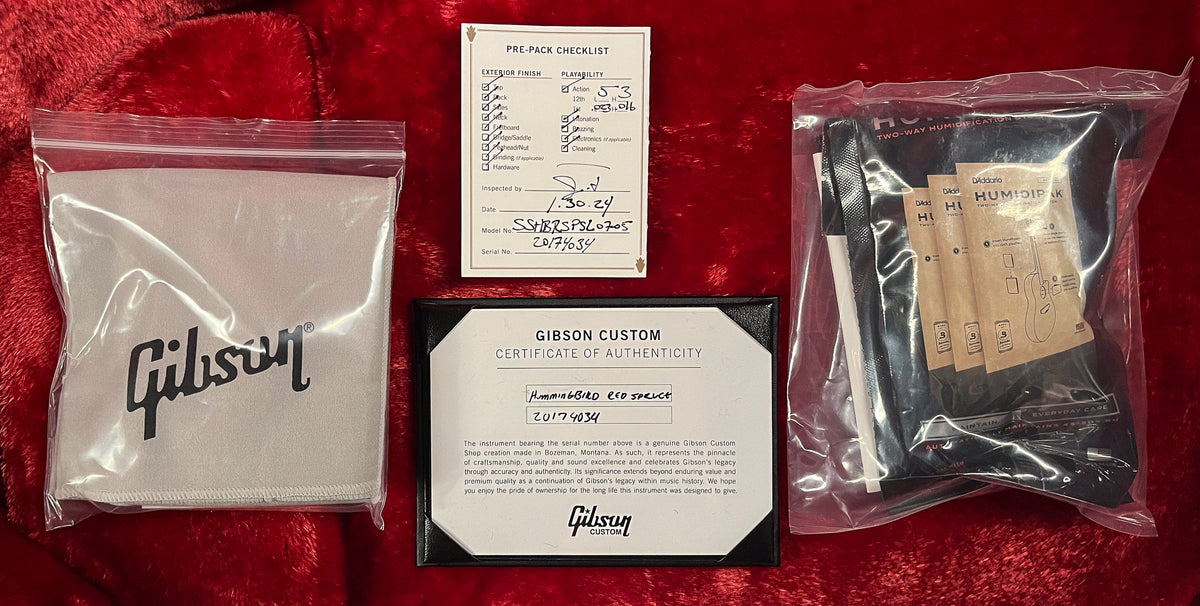 Gibson Custom Shop Willcutt Exclusive Hummingbird Original Heritage Cherry Sunburst Red Spruce Top (034)