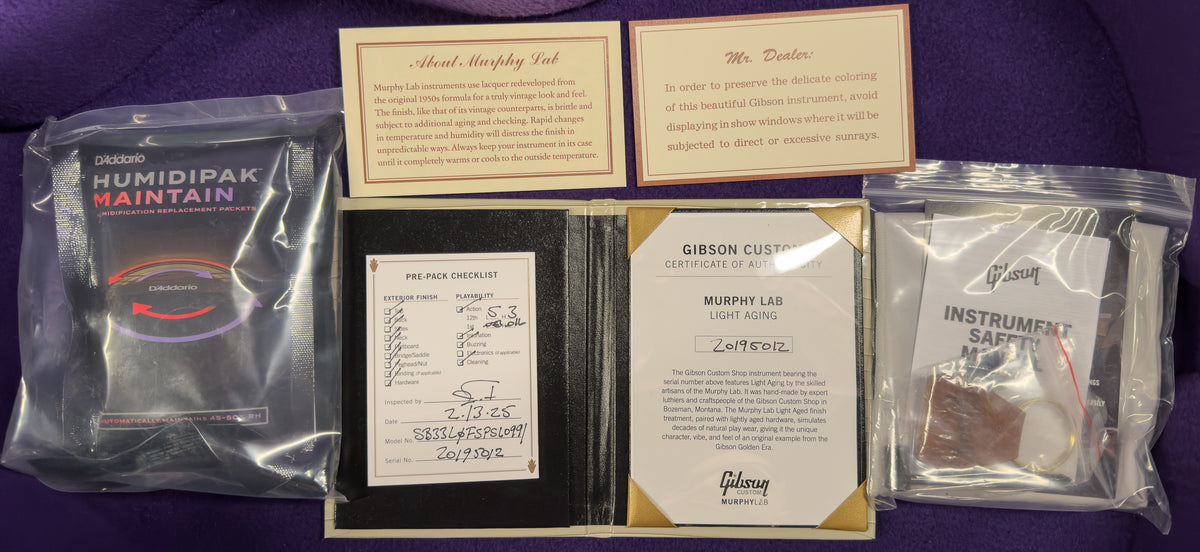 Gibson Custom Shop 1933 L-00 Murphy Lab Light Aged Ebony Fire Stripe Pickguard (012)