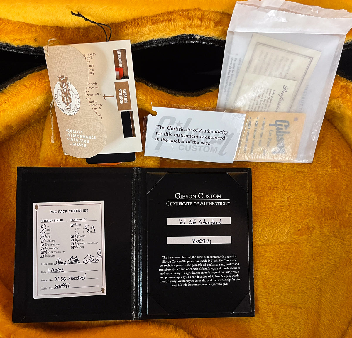 Gibson Custom Shop &#39;61 Fat Neck SG Standard Limited Edition TV Yellow