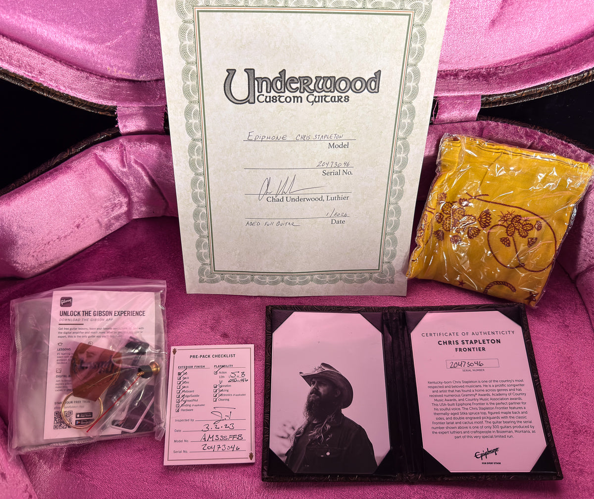 2023 Epiphone USA Chris Stapleton Frontier, Frontier Burst Underwood Aged