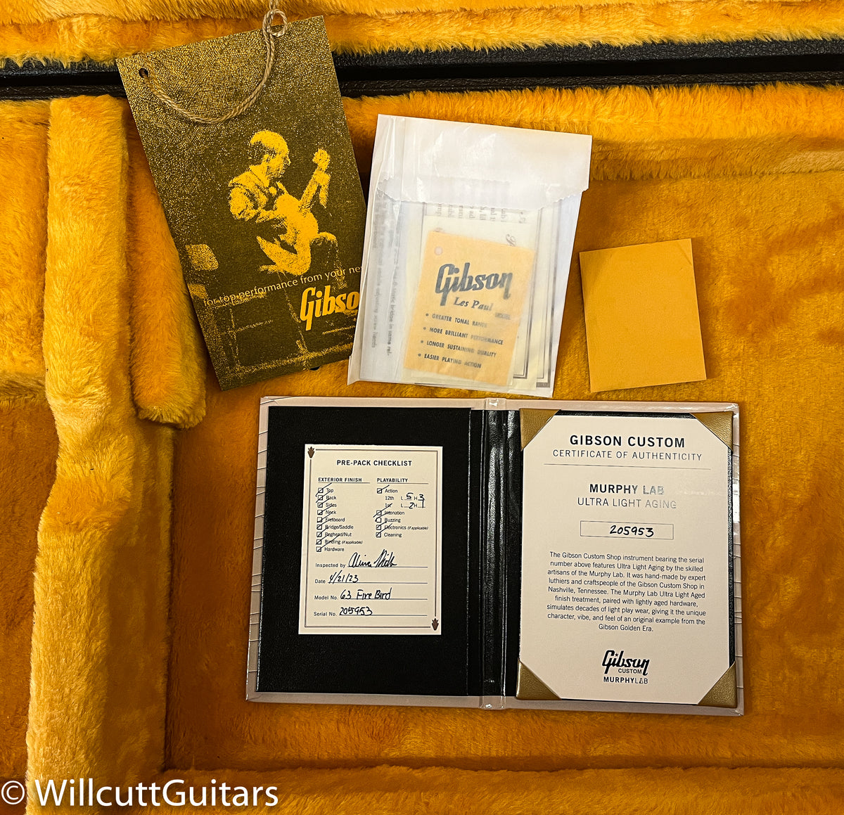 Gibson Custom Shop 1963 Firebird V w/ Maestro Vibrola Murphy Lab Ulra Light Aged Ember Red (953)