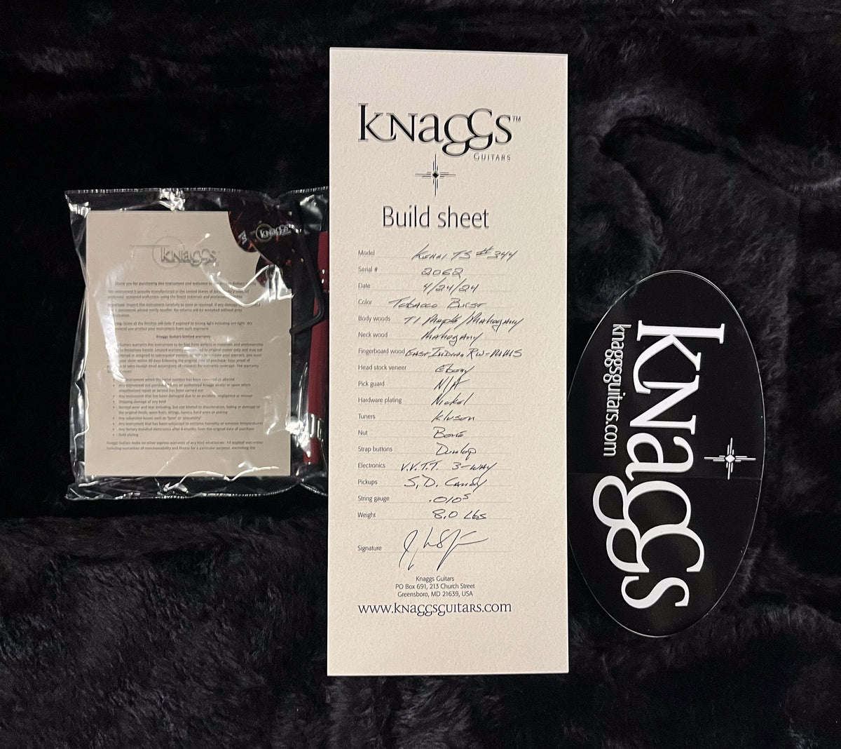 Knaggs Eric Steckel Kenai T/S TobaccoBurst Tier 1 Top (062)