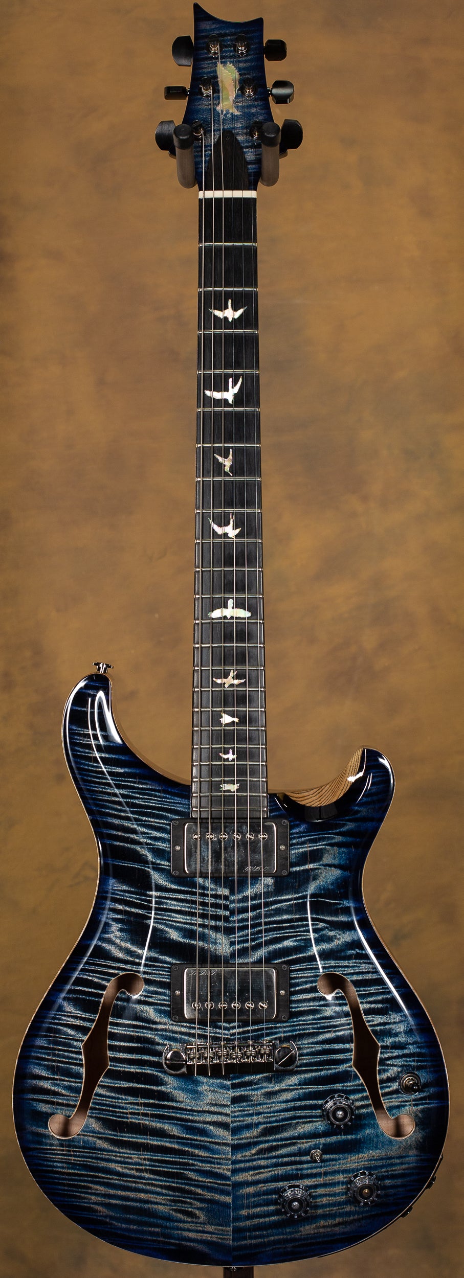 2021 PRS Private Stock 9610 Hollowbody II Piezo Faded Indigo Microburst