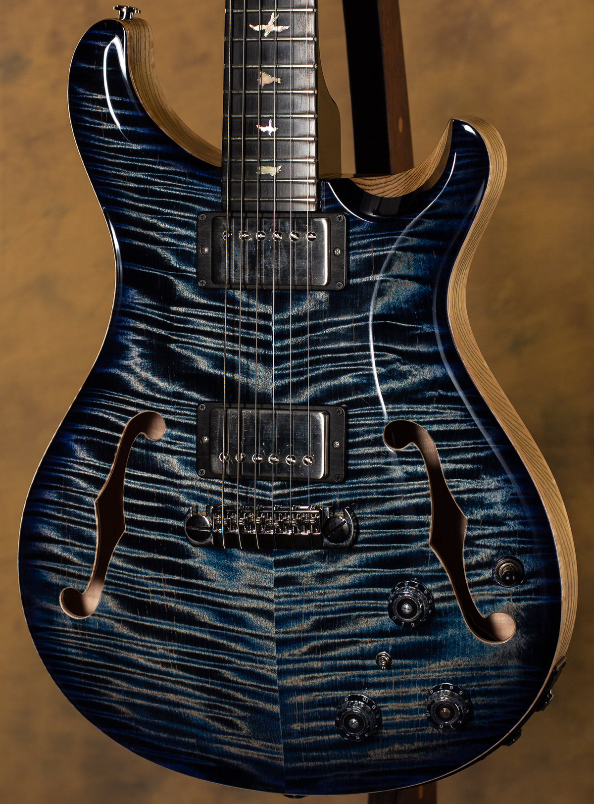 2021 PRS Private Stock 9610 Hollowbody II Piezo Faded Indigo Microburst