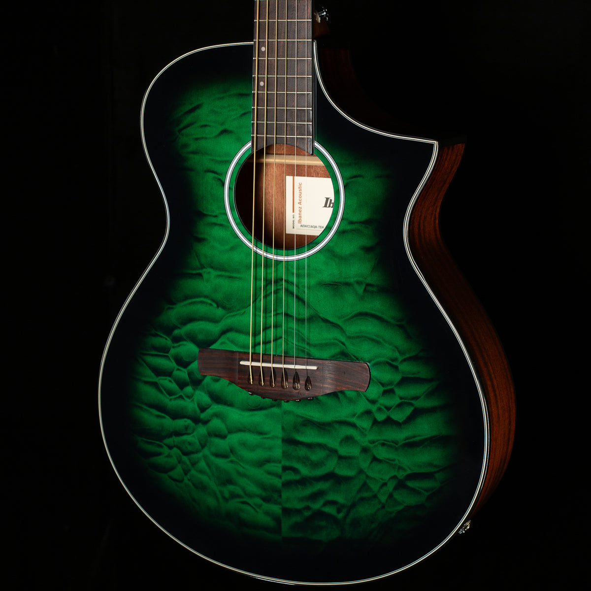 Ibanez AEWC16QA Acoustic Electric Guitar Trans Emerald Burst (748)