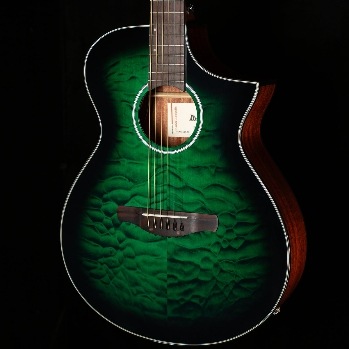 Ibanez AEWC16QA Acoustic Electric Guitar Trans Emerald Burst (760)