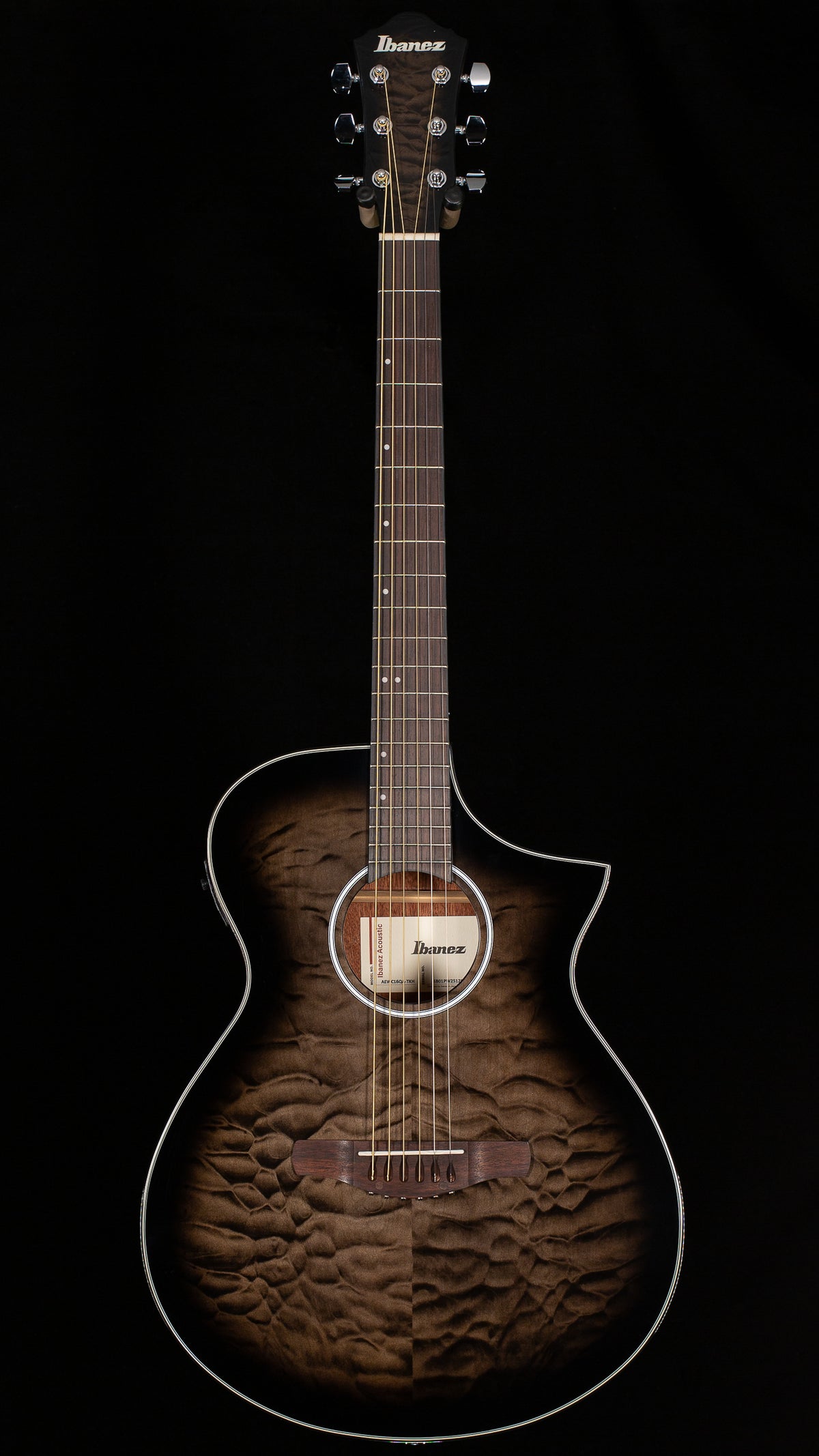 Ibanez AEWC16QA Acoustic Electric Guitar Trans Black Sunburst (776)