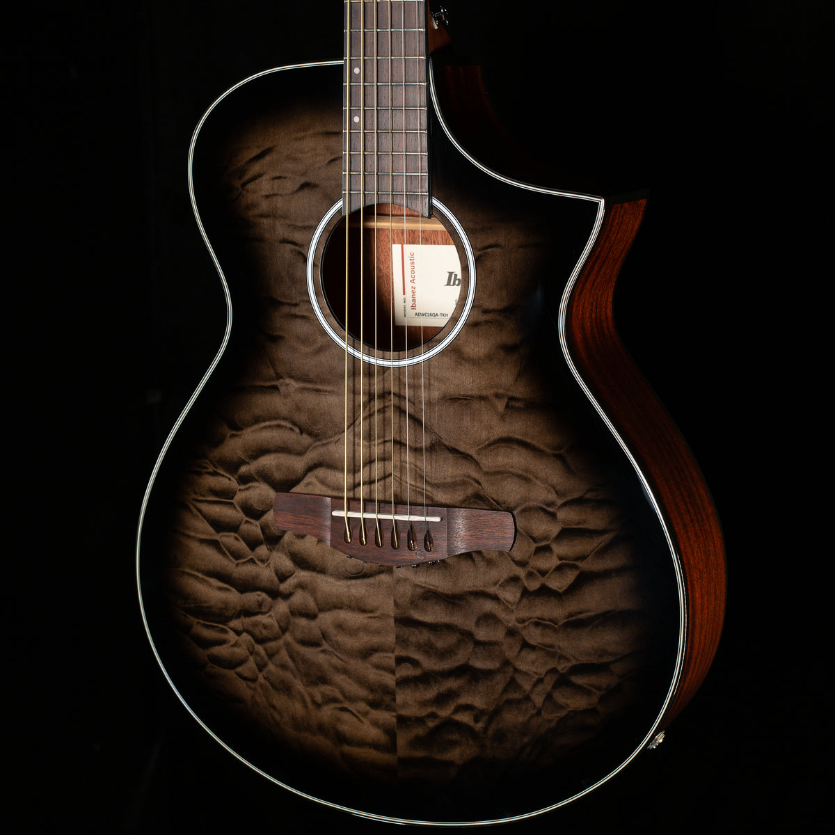 Ibanez AEWC16QA Acoustic Electric Guitar Trans Black Sunburst (776)