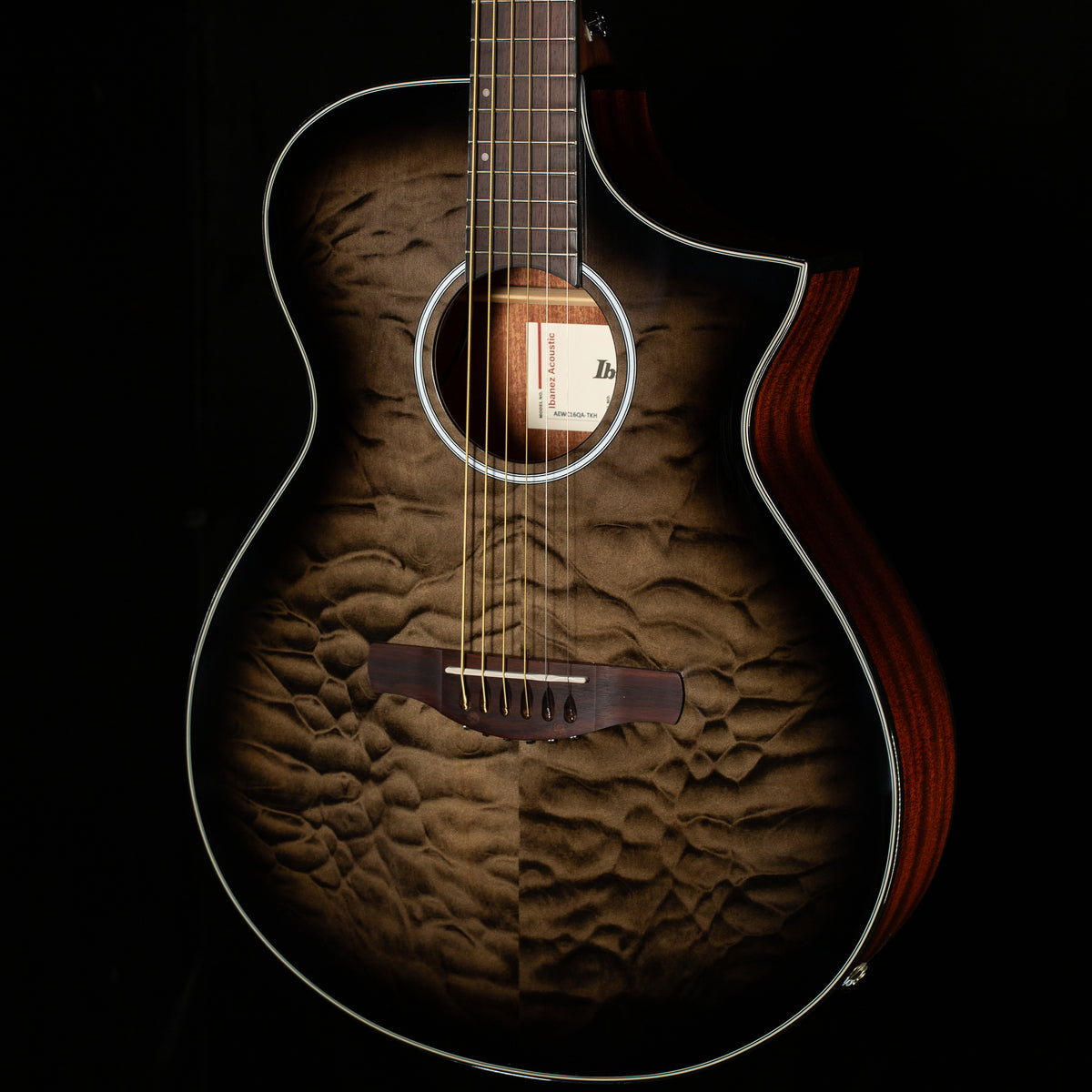 Ibanez AEWC16QA Acoustic Electric Guitar Trans Black Sunburst (780)