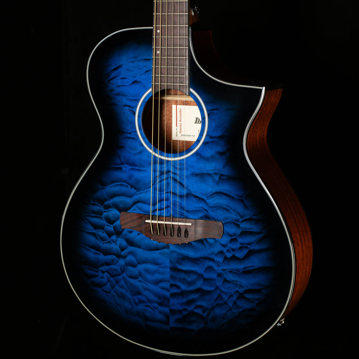 Ibanez AEWC16Q Acoustic Electric Guitar Trans Blue Sunburst (808)