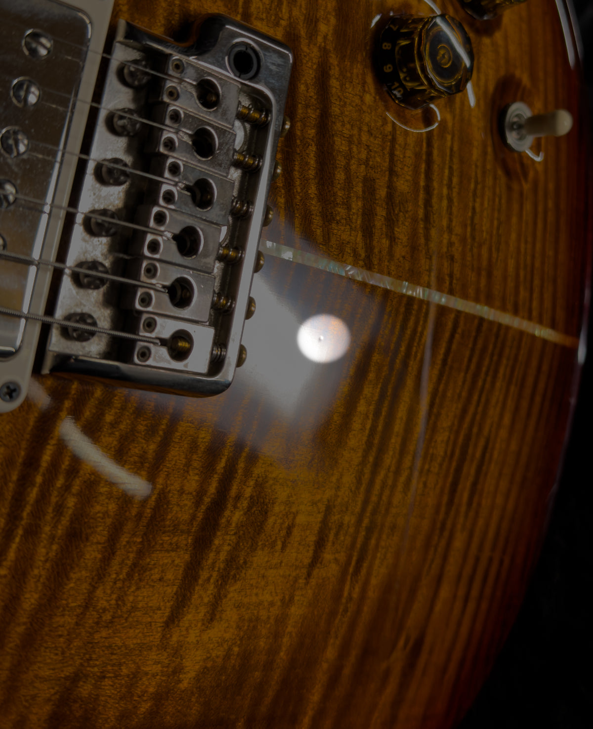 2015 PRS Santana Signature Black Gold Burst 10 Top