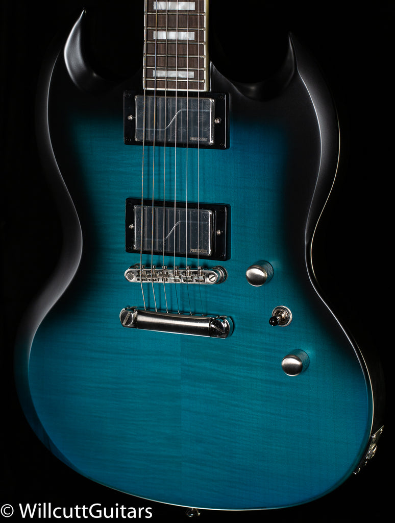 Epiphone SG Prophecy Blue Tiger Aged Gloss (959) - Willcutt Guitars