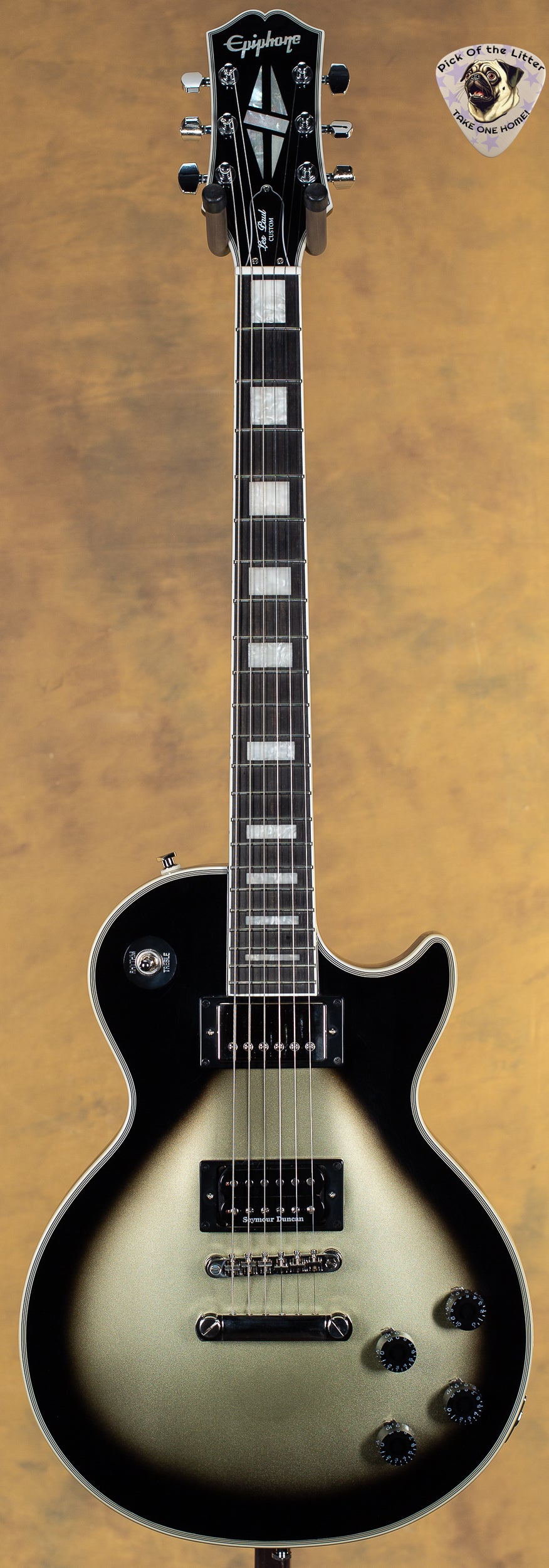 2022 Epiphone Artist Adam Jones Les Paul Custom Art Collection Mark Ryden's "The Veil of Bees" Antique Silverburst (223)