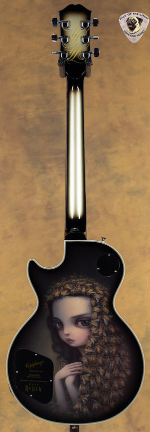 2022 Epiphone Artist Adam Jones Les Paul Custom Art Collection Mark Ryden's "The Veil of Bees" Antique Silverburst (223)